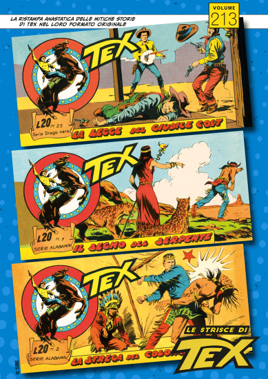 Le copertine delle strisce presenti nella duecentotredicesima uscita.